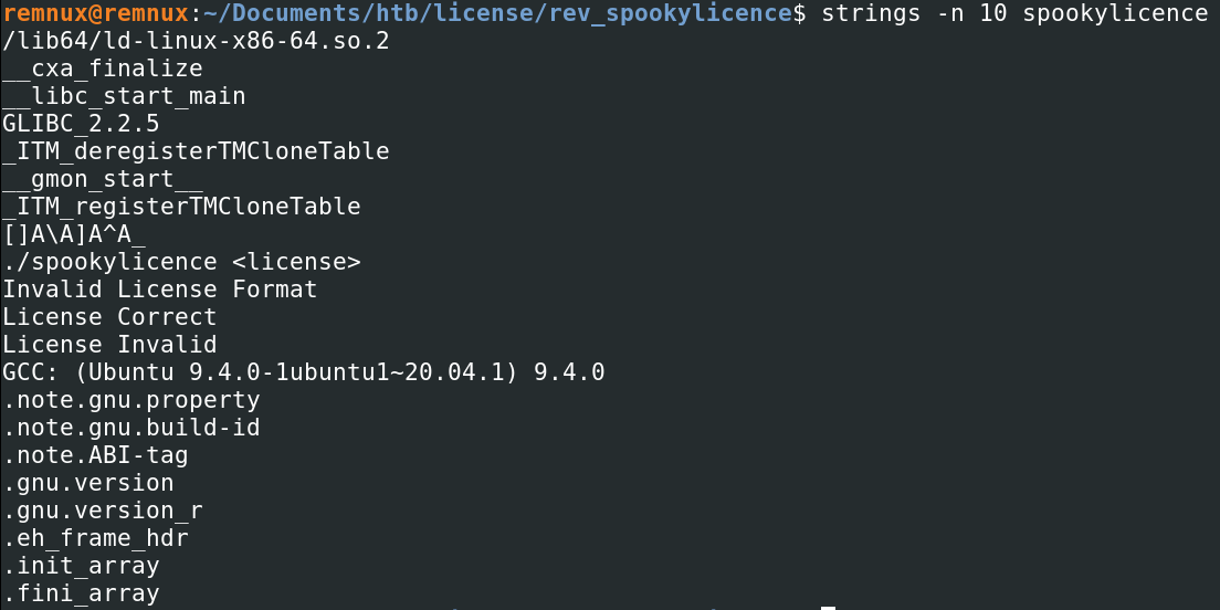 Output shows any strings with a length of 10 or greater.