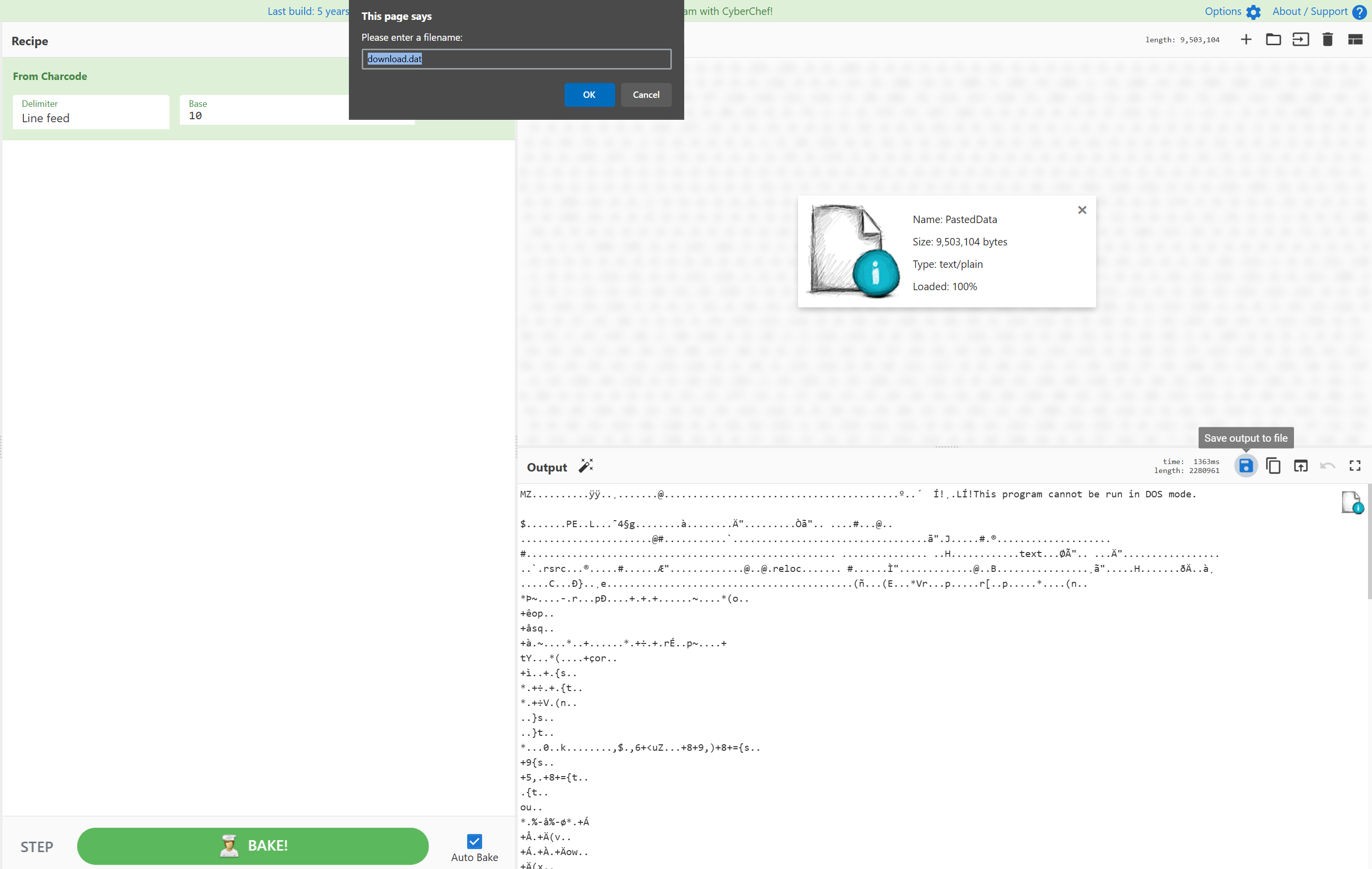 CyberChef charcode